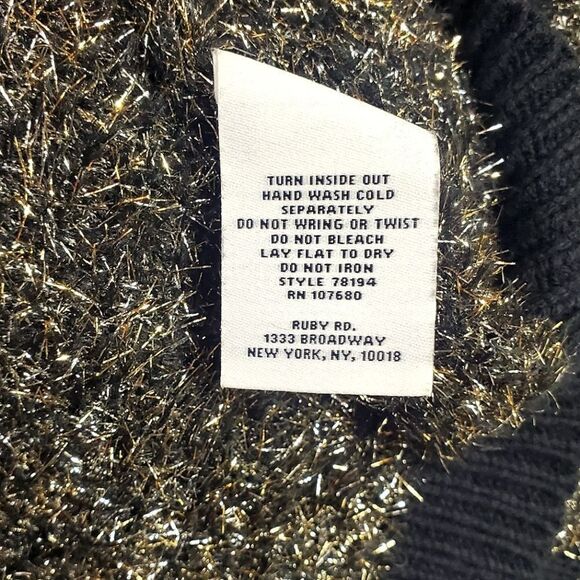 Shiny metallic tinsel-striped sweater by Ruby Rd. / Women's X-Large Extra Large - Picture 3 of 4